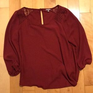 Maroon Chiffon Blouse